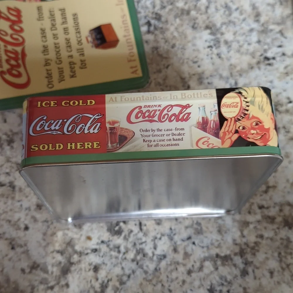 Vintage Tin Can Coca-Cola Tin Box 8.5 x 8.5 - great condition
